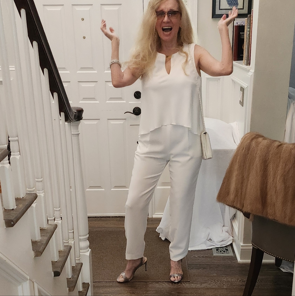Trina Turk Ex Cond Pro Clean Sexy Off-White Jumpsuit, Size 4, $60